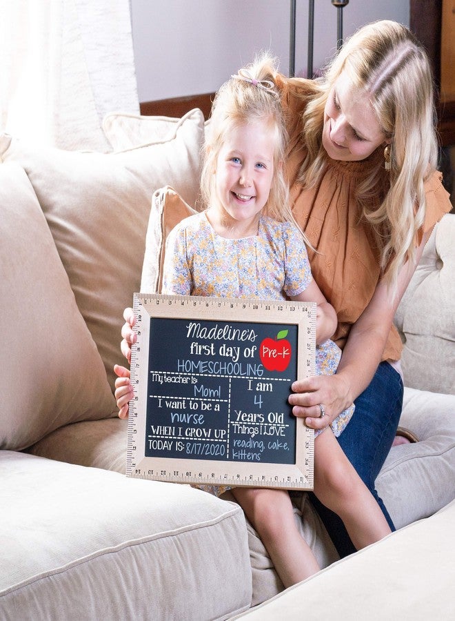 BloomOwl Bloom Owl First Day of School Chalkboard Sign - 11.5"x15" Reusable Back to School Photo Prop with Wooden Ruler Frame for Preschool, Kindergarten, and Beyond - Image 4